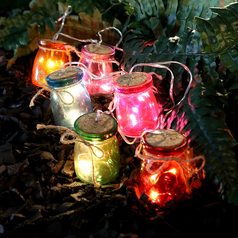 Multi Color Glass Jars with LEDs