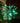 Green Snowflake Hanging Ornament with Green/White LEDs - Sm