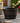Bronze Round Barrel Planter with Drainage Hole - Small
