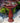 Antique Red Ceramic Birdbath with Birds