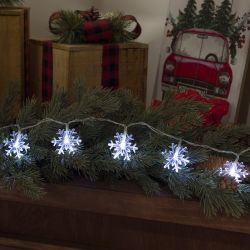 Snowflake String Lights with 20 White LED Lights