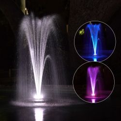 Alpine Corporation 550-GPH Pump 48-LED Light Floating Spray Fountain, Black