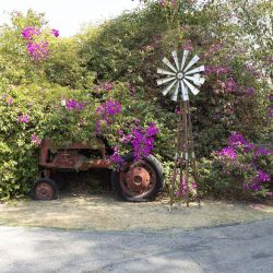 Rustic Bronze and Silver Metal Windmill