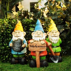 Colorful Garden Gnome Statuary - Assorted Tray Pack of 6