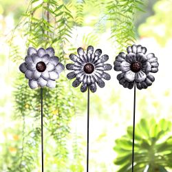 Galvanized Metal Flower Pot Sticker - Tray Pack of 24