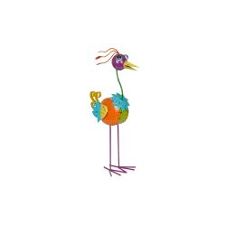 Alpine Corporation 14"L Quirky Metal Rainbow Bird D?cor