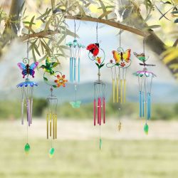 Hanging Mini Nature Windchimes w/Stand -Asstd Display of 72