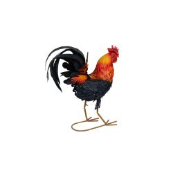 Alpine Corporation 20"L Metal Colorful Rooster Decor