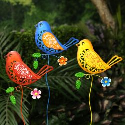 Colorful Bird Cut-out Stake - Assorted Tray Pack of 18