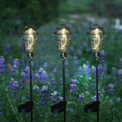 Alpine Corporation Solar Edison Bulb Garden Stake with LEDs - Tray Pk of 12