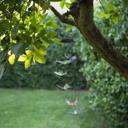 Solar Butterfly Mobile with Color-Changing LED Lights