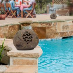 Solar Outdoor Bluetooth Enabled Rock Speaker - Set of 2