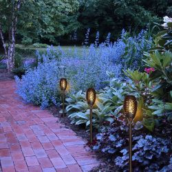 Alpine Corporation 20" Tall Outdoor Solar Powered Pathway LED Torch Light Stakes (Set of 6)