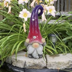 Alpine Corporation Gnome Covering Ears with Purple Ombre Hat