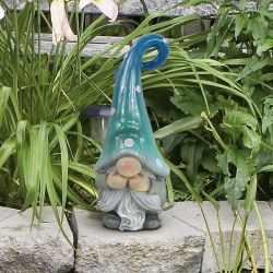 Alpine Corporation Gnome Covering Mouth with Turquoise Ombre Hat