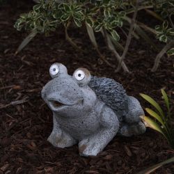 Solar Frog Statue with LED Lights