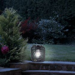 Alpine Corporation Solar Black Plastic Lantern with LED Light - Try Me