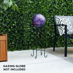 Alpine Corporation 24" Tall Indoor/Outdoor Metal Gazing Globe Display Stand