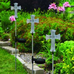 Alpine Corporation Solar Cross Garden Stake - Tray Pack of 20