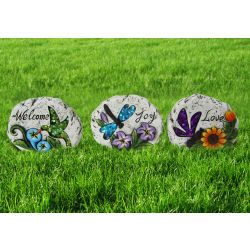 Inspirational Stone Garden Decor - Assorted Tray Pack 12