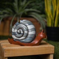 Alpine Corporation "Create" Snail Statue with Solar-Powered LED Light