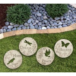 10" Inspirational Stepping Stones- Assorted Tray Pack of 4